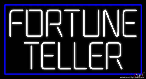 White Fortune Teller With Blue Border Real Neon Glass Tube Neon Sign