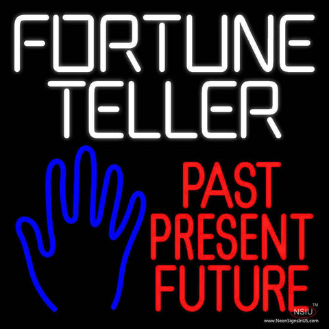 White Fortune Teller With Blue Palm Real Neon Glass Tube Neon Sign