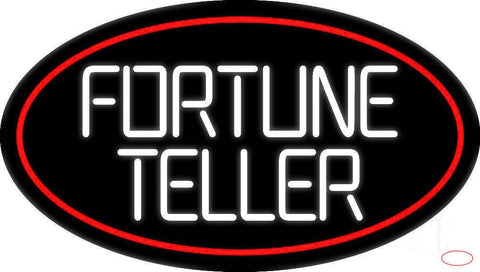 White Fortune Teller With Red Border Real Neon Glass Tube Neon Sign
