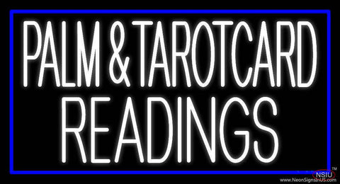 White Palm And Tarot Card Readings Blue Border Real Neon Glass Tube Neon Sign