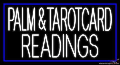 White Palm And Tarot Card Readings Blue Border Real Neon Glass Tube Neon Sign 