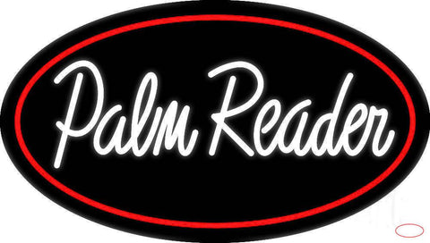 White Palm Reader Red Border Real Neon Glass Tube Neon Sign