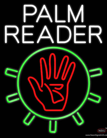 White Palm Reader With Logo Real Neon Glass Tube Neon Sign