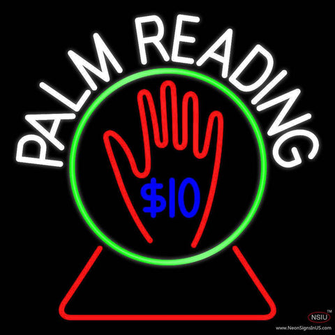 White Palm Readings With Logo Real Neon Glass Tube Neon Sign