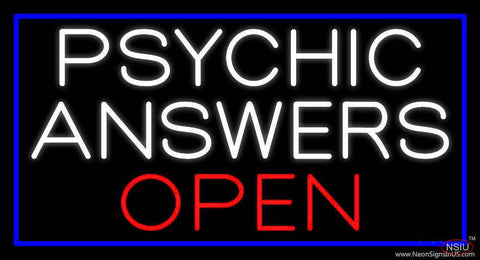 White Psychic Answers Red Open Blue Border Real Neon Glass Tube Neon Sign