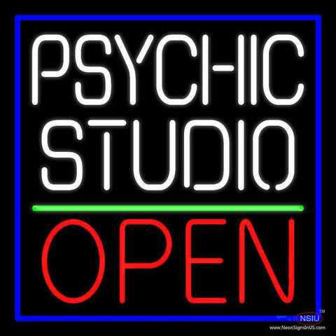 White Psychic Studio Red Open Green Line Real Neon Glass Tube Neon Sign