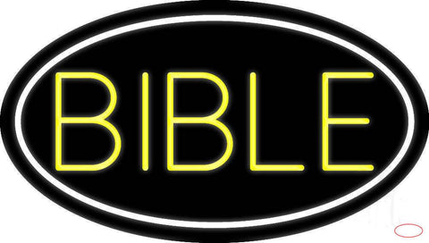 Yellow Bible Real Neon Glass Tube Neon Sign