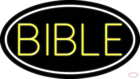 Yellow Bible Real Neon Glass Tube Neon Sign 