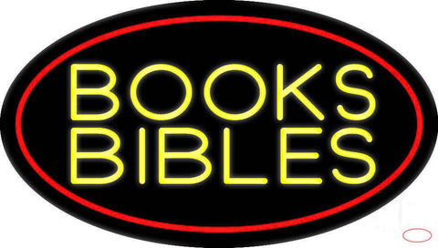 Yellow Books Bibles Real Neon Glass Tube Neon Sign 
