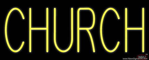 Yellow Church Real Neon Glass Tube Neon Sign