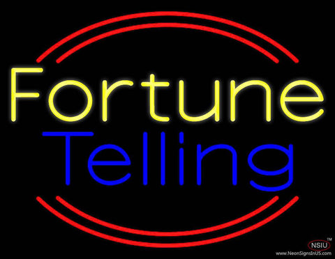 Yellow Fortune Blue Telling Real Neon Glass Tube Neon Sign