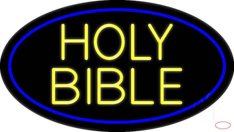 Yellow Holy Bible Real Neon Glass Tube Neon Sign 