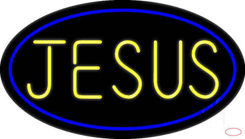 Yellow Jesus Real Neon Glass Tube Neon Sign 