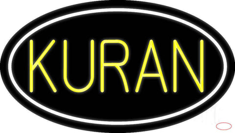 Yellow Kuran With Border Real Neon Glass Tube Neon Sign 