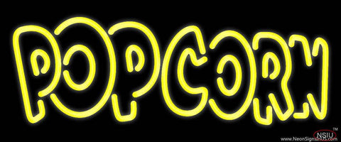 Yellow Popcorn Block Real Neon Glass Tube Neon Sign 