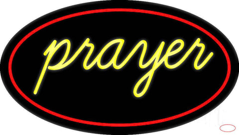 Yellow Prayer With Border Real Neon Glass Tube Neon Sign 