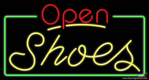 Yellow Shoes Open With Border Real Neon Glass Tube Neon Sign