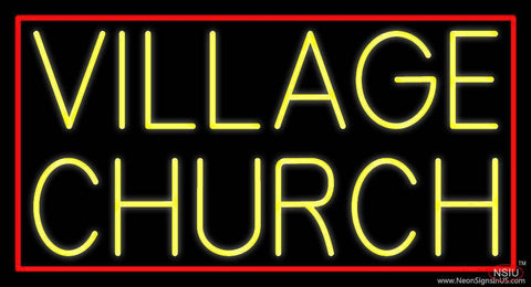 Yellow Village Church Real Neon Glass Tube Neon Sign