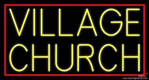 Yellow Village Church Real Neon Glass Tube Neon Sign 
