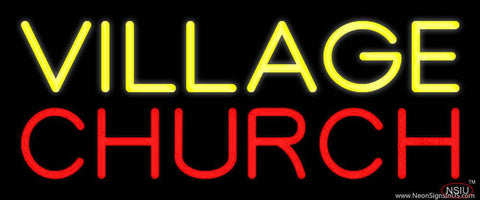 Yellow Village Red Church Real Neon Glass Tube Neon Sign 