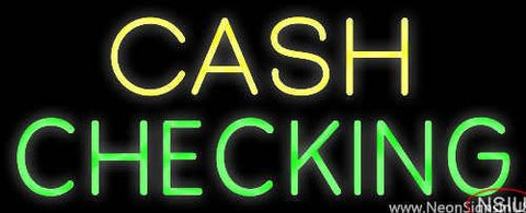 Yellow Cash Green Checking Real Neon Glass Tube Neon Sign 