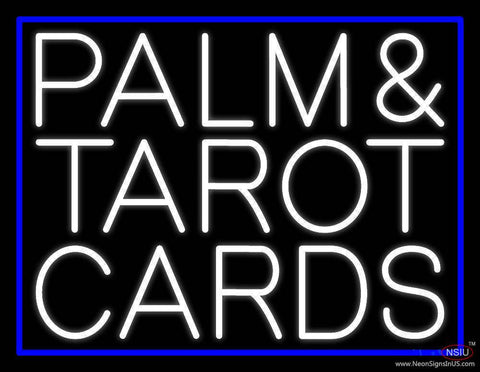 White Palm And Tarot Cards Block Real Neon Glass Tube Neon Sign