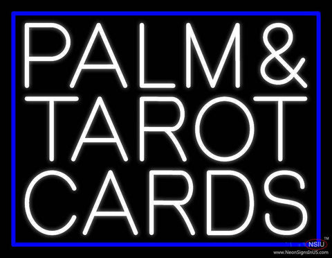 White Palm And Tarot Cards Block Real Neon Glass Tube Neon Sign 