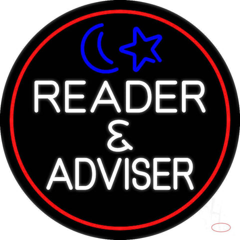 White Reader And Advisor Red Border Real Neon Glass Tube Neon Sign