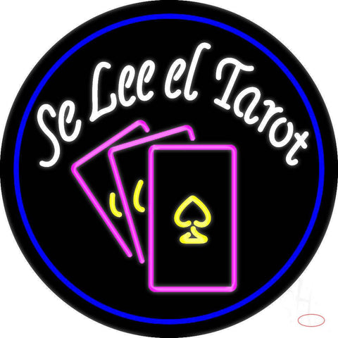 White Se Lee El Tarot And Cards Logo Real Neon Glass Tube Neon Sign