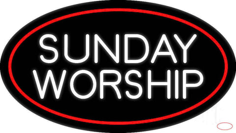 White Sunday Worship Real Neon Glass Tube Neon Sign 