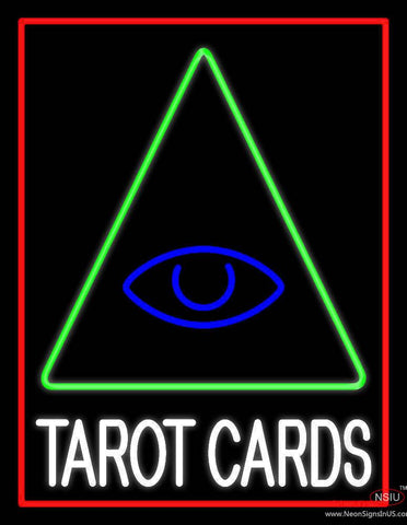 White Tarot Cards Logo And Red Border Real Neon Glass Tube Neon Sign