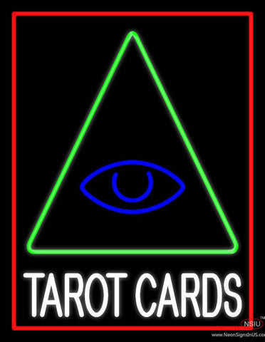 White Tarot Cards Logo And Red Border Real Neon Glass Tube Neon Sign 
