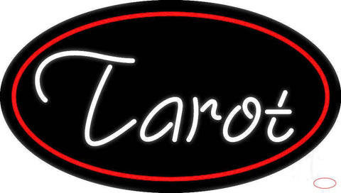 White Tarot Red Border Real Neon Glass Tube Neon Sign