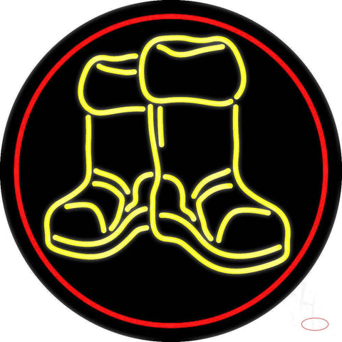 Winter Boots With Red Border Real Neon Glass Tube Neon Sign