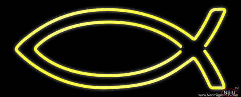 Yellow Christian Real Neon Glass Tube Neon Sign