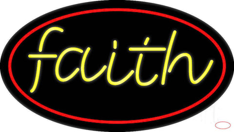 Yellow Faith Real Neon Glass Tube Neon Sign 