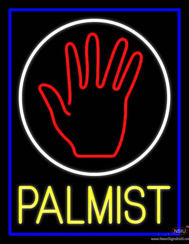 Yellow Palmist Block With Logo Real Neon Glass Tube Neon Sign