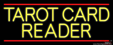 Yellow Tarot Card Reader Block Real Neon Glass Tube Neon Sign