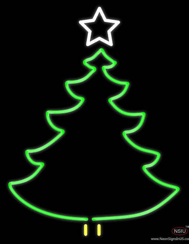 Christmas Tree Logo Real Neon Glass Tube Neon Sign