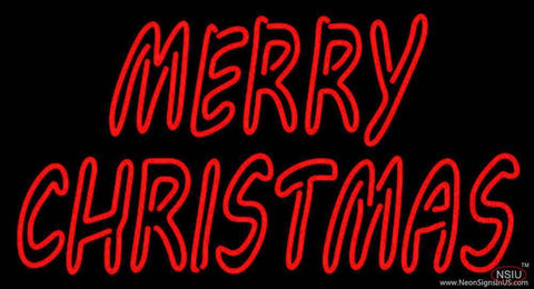 Double Stroke Merry Christmas Real Neon Glass Tube Neon Sign