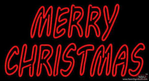 Double Stroke Merry Christmas Real Neon Glass Tube Neon Sign 