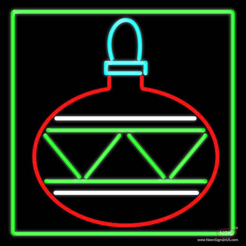 Green Border Christmas Bulb Real Neon Glass Tube Neon Sign