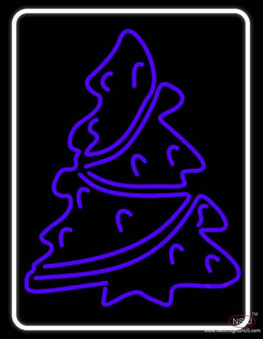 White Border Christmas Tree Real Neon Glass Tube Neon Sign