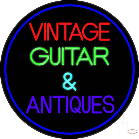 Yellow Vintage Guitars Real Neon Glass Tube Neon Sign 