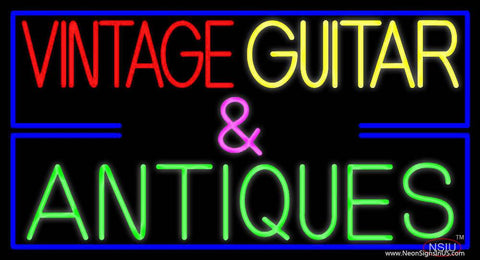Yellow Vintage Guitars Real Neon Glass Tube Neon Sign