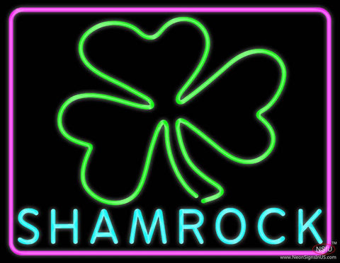 Happy St Patricks Day Shamrock Real Neon Glass Tube Neon Sign 