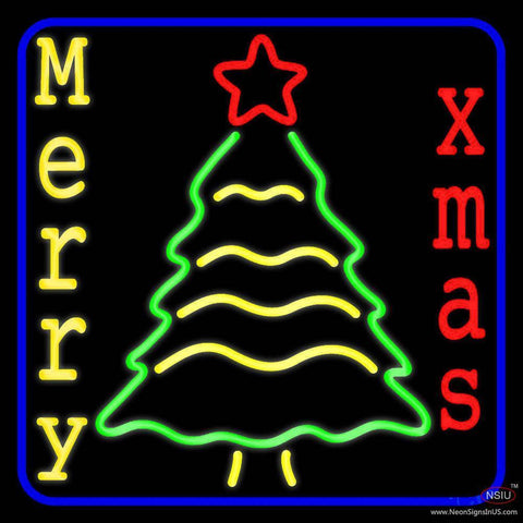 Merry Xmas Real Neon Glass Tube Neon Sign 