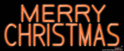 Orange Merry Christmas Tree Real Neon Glass Tube Neon Sign 