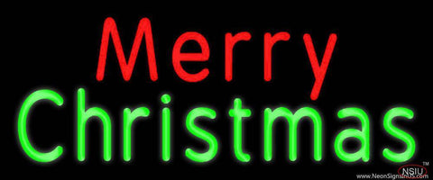 Red Merry Green Christmas Real Neon Glass Tube Neon Sign 