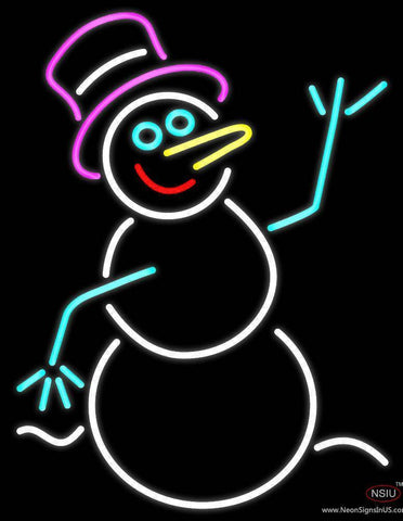 Snowman Real Neon Glass Tube Neon Sign 